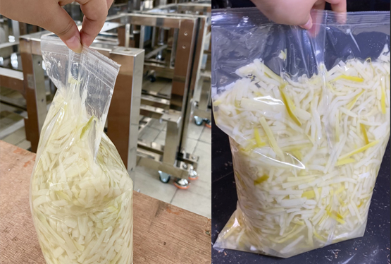 合蔚笋丝全自动包装，精准称重、真空封口，确保品质